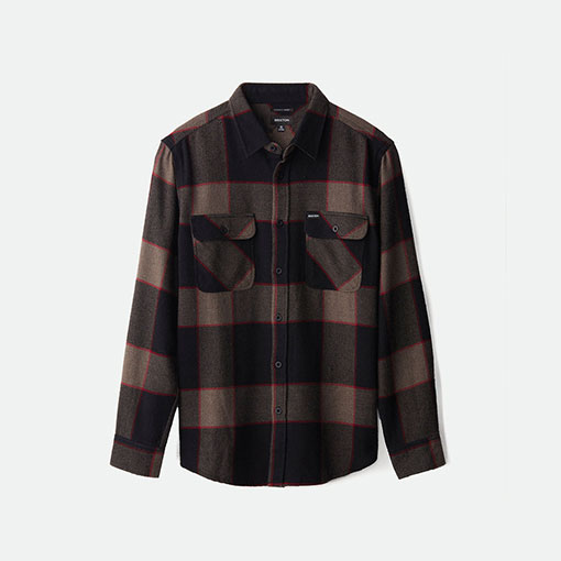 Brixton Bowery L/S FlannelHeather Gray/Charcoal