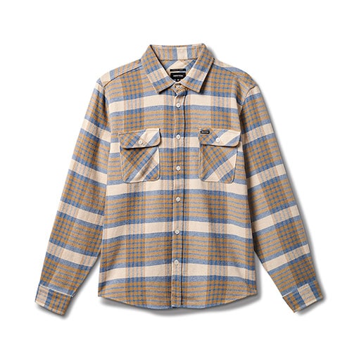 Brixton Bowery L/S FlannelWhitecap/Sand/Blue Heaven