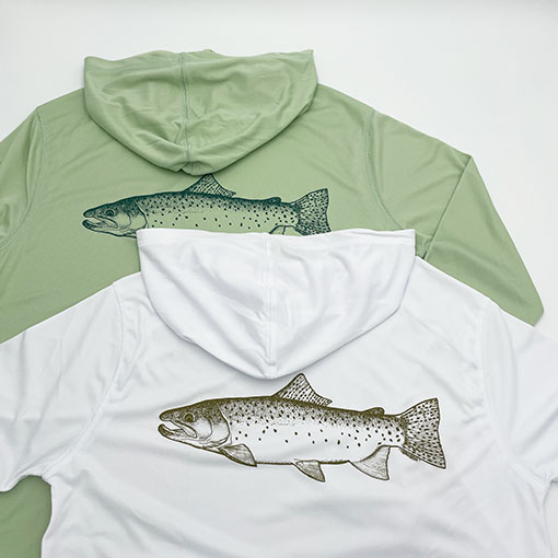 ON THE WATER - LONG SLEEVE "BROWN TROUT" SUN HOODY