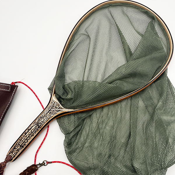杉坂隆久ハンドメイド鹿角ネット （ブラウンケース＆オリーブメッシュ