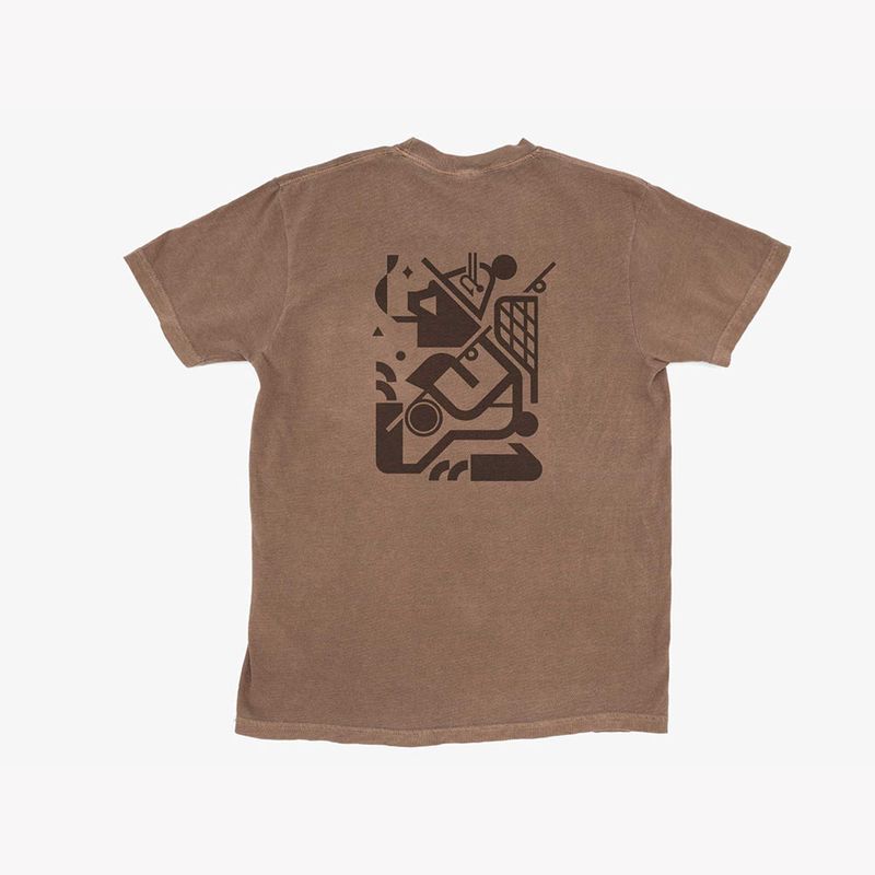 YAKODA Gone Fishin' Short Sleeve Pocket Tee Coffee