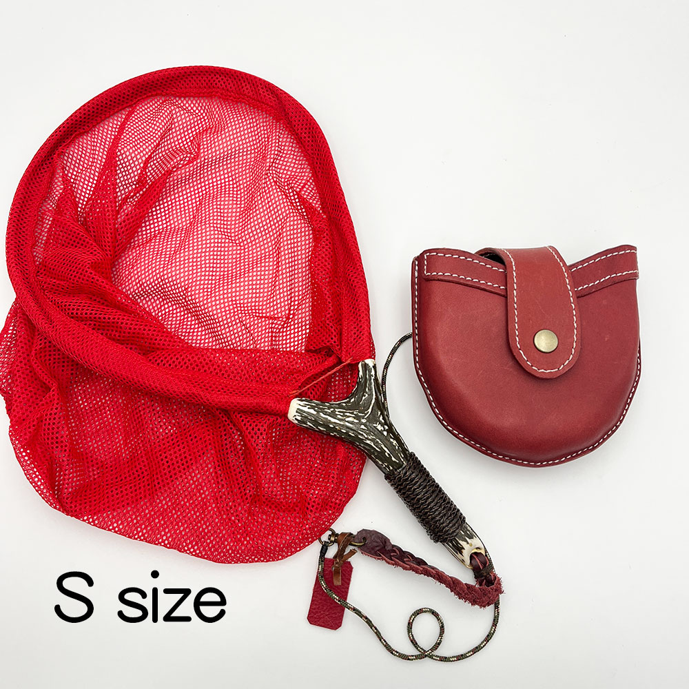 S (No.1)」杉坂隆久ハンドメイド鹿角スプリングネット Sサイズ L28cm x
