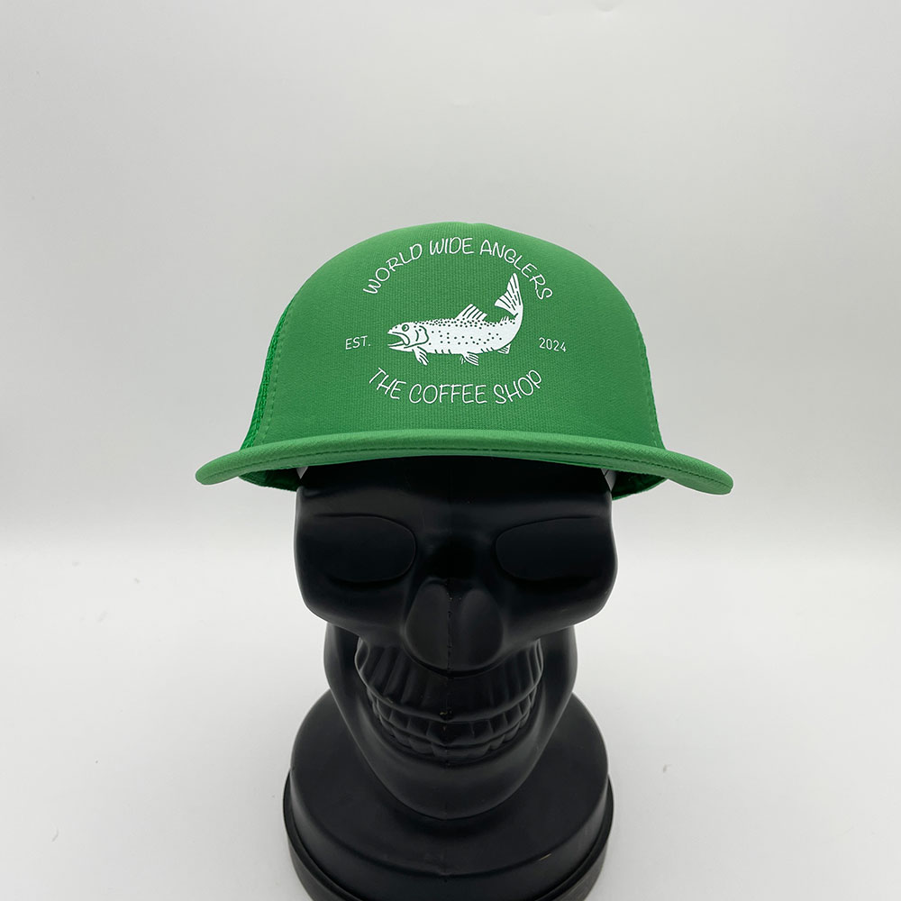 WORLD WIDE ANGLERS & THE COFFEE SHOP LOGO TRUCKER - GREEN (WWA &�����ҡ�����åץȥ�å���)