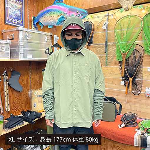 Rep Your Water ハイブリッドフィッシングシャツ オリーブ