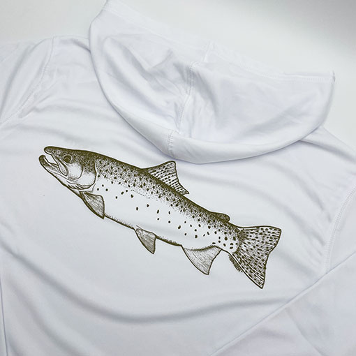 ON THE WATER - LONG SLEEVE "BROWN TROUT" SUN HOODY