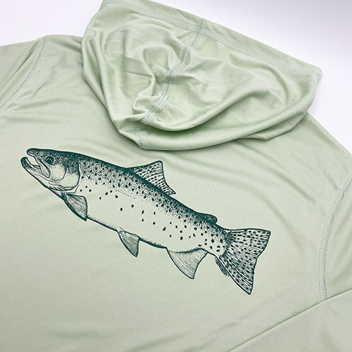 ON THE WATER - LONG SLEEVE "BROWN TROUT" SUN HOODY