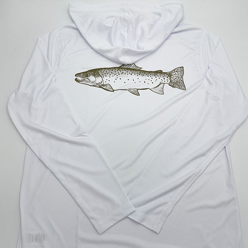 ON THE WATER - LONG SLEEVE "BROWN TROUT" SUN HOODY