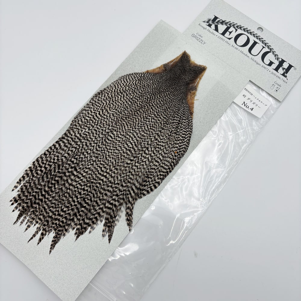 KEOUGH ハックルケープ ＃2 グリズリー（No.4)