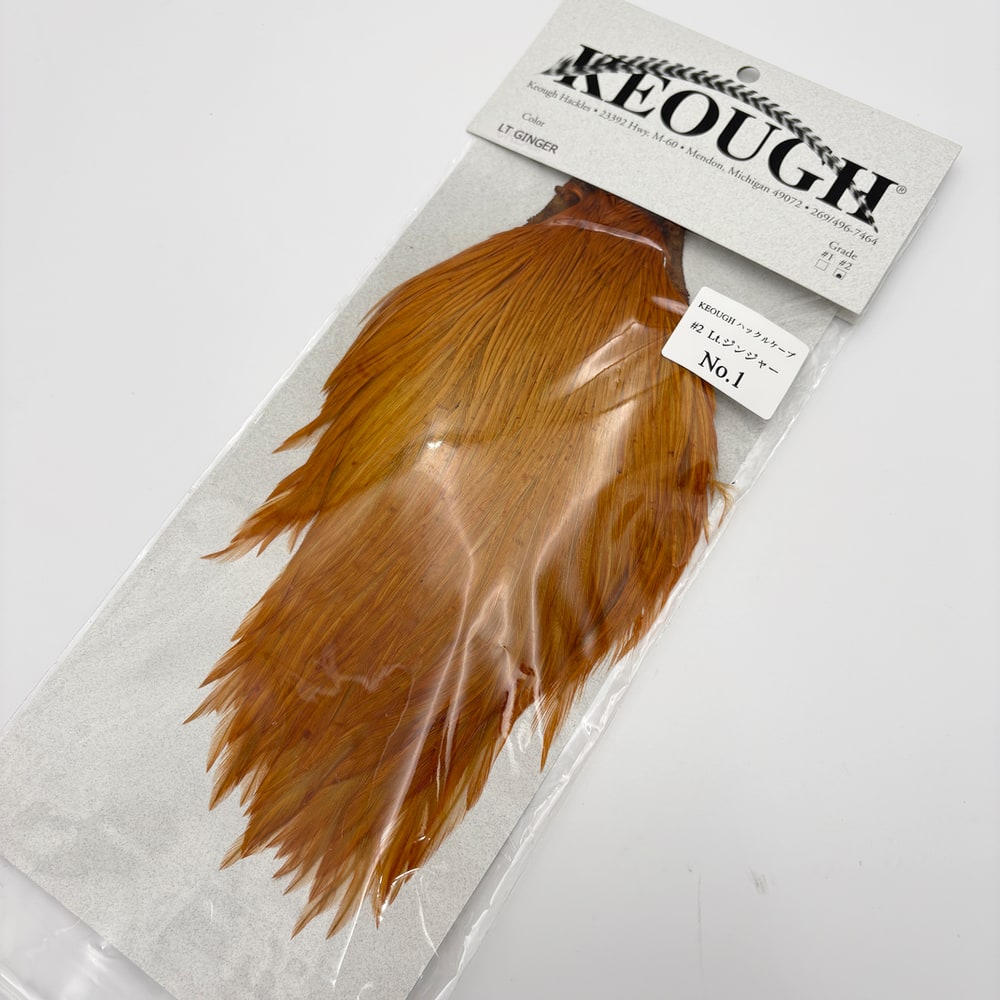 コックハックルケープ #Silver Barret Medium Ginger KEOUGH ハックルケープ ＃2 ライトジンジャー No.1