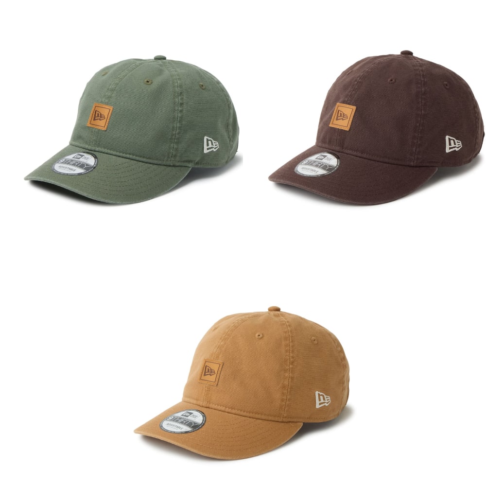 NEW ERA 9THIRTY フラッグロゴ ウーブンパッチ Washed Duck