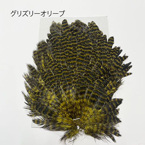 コックハックル ケープ Grizzly dyed Olive コックハックル ケープ Grizzly dyed Olive コックハックル