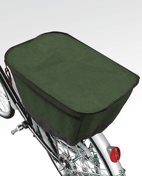 【即配】２段式後カゴカバー 大型　OV オリーブ TOP トップ 画像