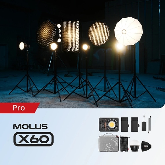 【即配】MOLUS モーラス X60 PRO COBライト ZHIYUN ジーウン LEDライト 【送料無料】【販売価格を見直しました】【アウトレット】 画像