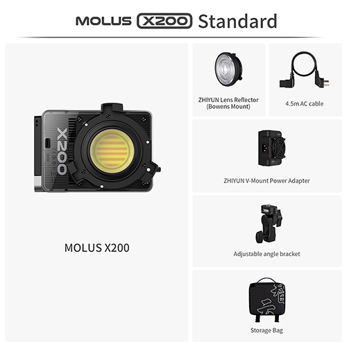 【即配】MOLUS モーラス X200 スタンダードモデル ポータブルCOBライト ZHIYUN ジーウン【送料無料】【スタンダード】 画像