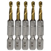 藤原産業 SK11 六角軸チタンコーティング鉄ドリル 極短(メチャみじ) 3.5mm 5pcs|電動工具・アクセサリー|ＤＩＹ・工具