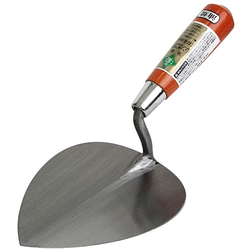 藤原産業 緑長 レンガ鏝 油焼 短柄 ＃4|左官鏝|大工道具