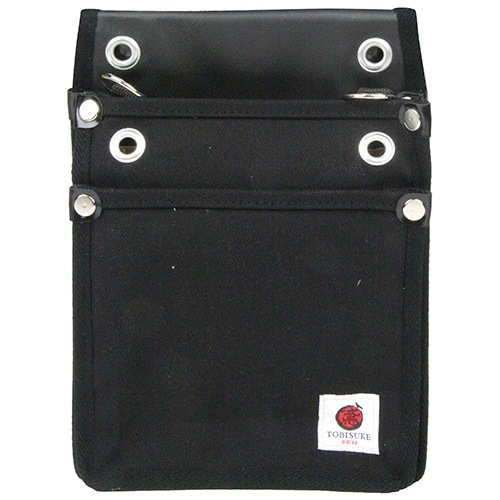 藤原産業 SK11 帆布鳶用腰袋2段 黒 TSH-2D-BK|腰袋サック|収納用品