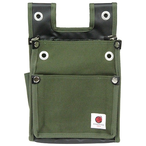 藤原産業 SK11 帆布鳶用腰袋2段 国防 バックスリット TSH-2DBS-DG|腰袋サック|収納用品