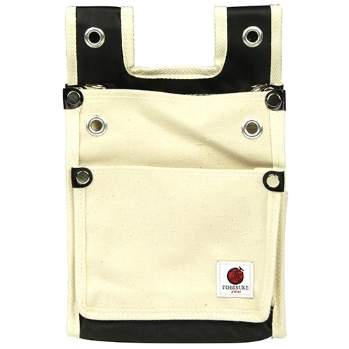 藤原産業 SK11 帆布鳶用腰袋2段 白 バックスリット TSH-2DBS-WH|腰袋サック|収納用品