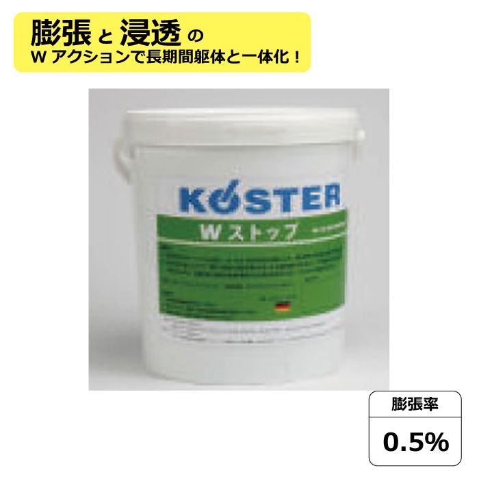 カスター Wストップ 6kg/15kg缶　瞬間止水モルタル