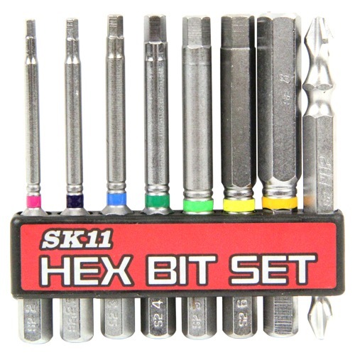 藤原産業 SK11 六角ビットセット8本組 BS-20N 8ﾎﾝｸﾐ 六角ビット7サイズ
