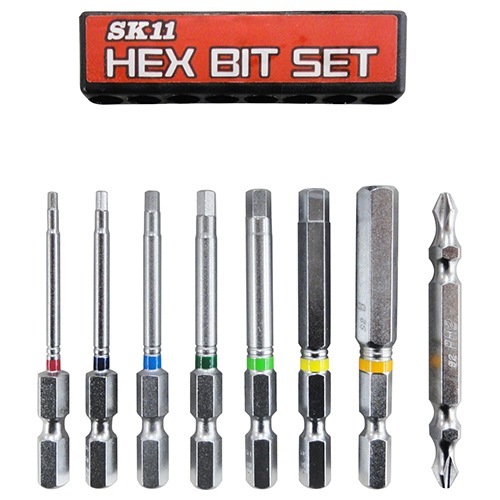 藤原産業 SK11 六角ビットセット8本組 BS-20N 8ﾎﾝｸﾐ 六角ビット7サイズ