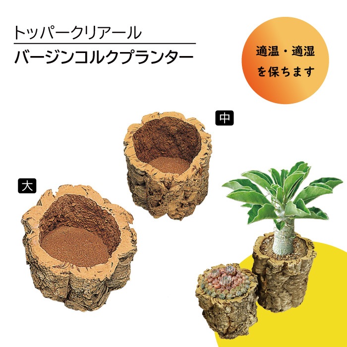 園芸用コルク トッパークリアール バージンコルクプランター 観葉植物