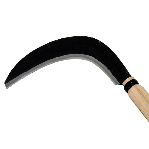 除草作業用、片刃草刈り鎌　(鋼刃付　手打ち　山林、農業、池、川　周辺除草用) 除草作業用、片刃草刈り鎌 (鋼刃付 手打ち 山林、農業、池、川 周辺