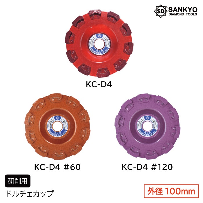 ドルチェカップ＃40/＃60/＃120 KC-D4 外径100mm 特殊樹脂基盤採用で