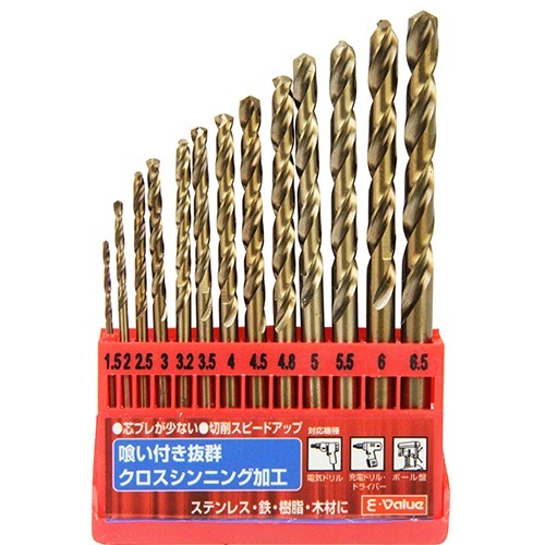 藤原産業 E-Value ステンレス用ドリルセット ESD-13S 喰い付きが抜群な