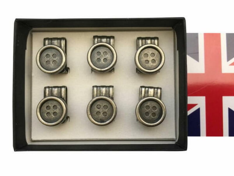 英国製アルバートサーストンクラシック6ボタン留サスペンダークリップ