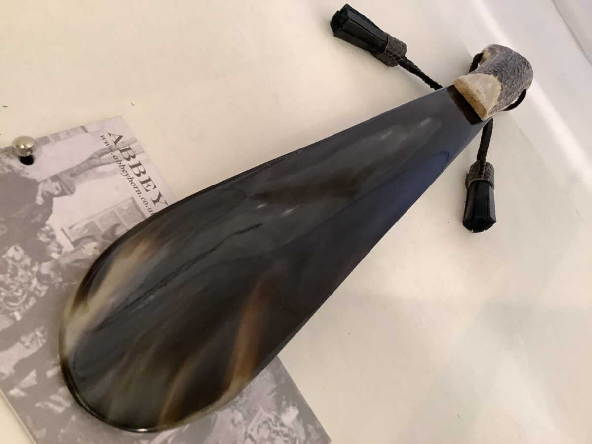 英国製 靴べらアビーホーン30cm級本水牛角 &鹿角ハンドルwith