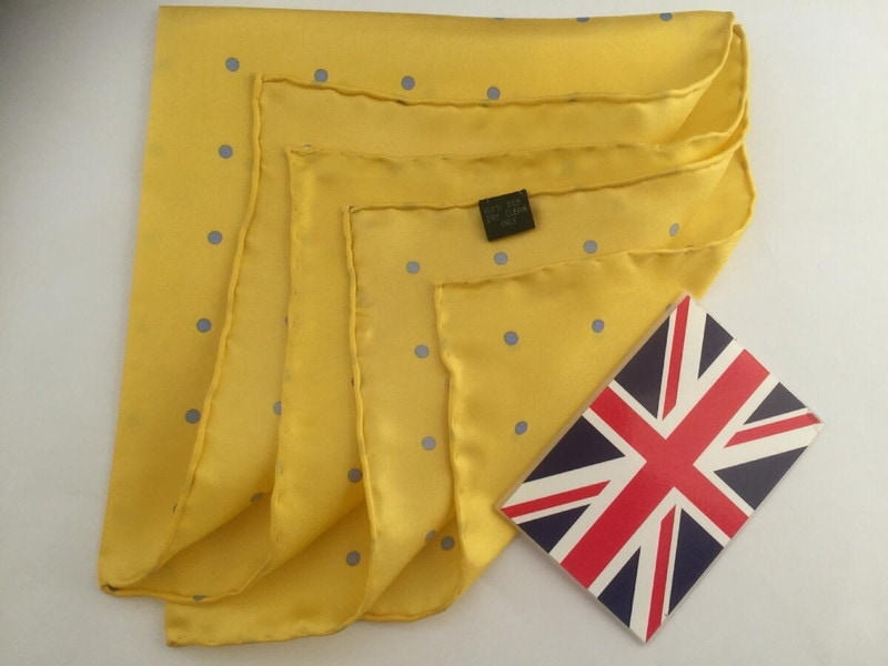 【返品不可】 of マイケルソン 英国 ポケットチーフ ロンドン シルク 大判 小物