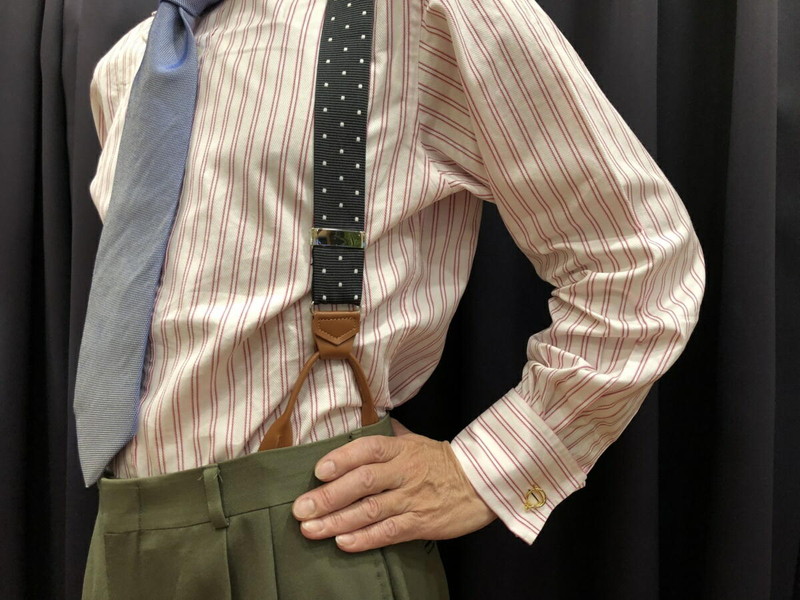 サスペンダー Y型 Yバックメンズ 紳士 英国流6ボタン止め クラシック