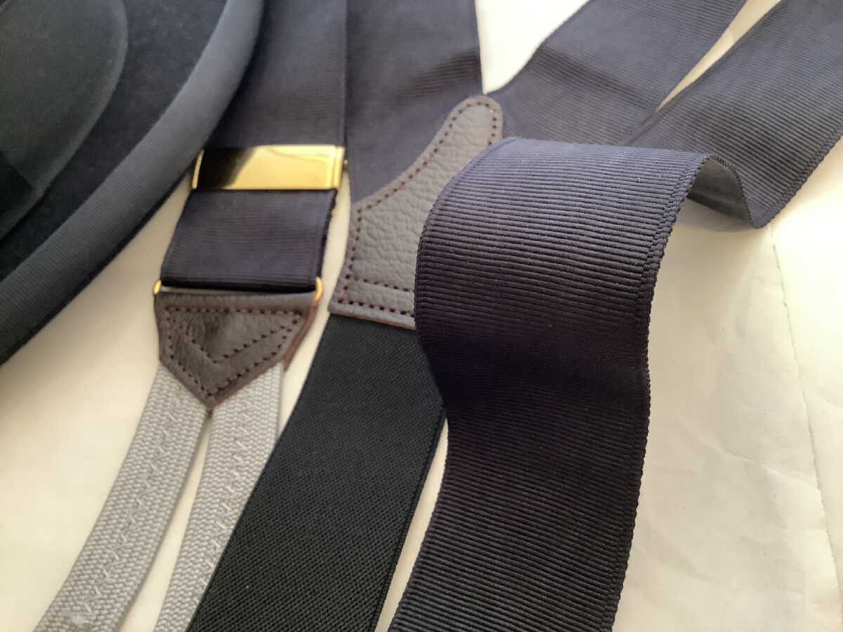 サスペンダー英国製 アルバートサーストン クラシック6ボタン留モアレ