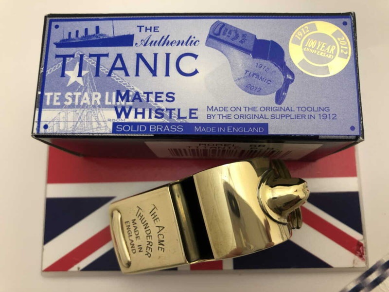 英国製タイタニック100周年記念笛GDホイッスル金色真鍮笛 Titanic1912