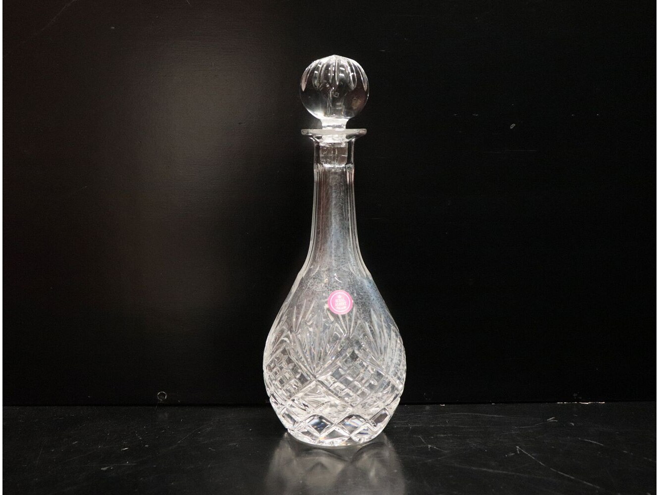 古いデカンタ　ガラス瓶　植物柄　フランス　アンティーク　デキャンタ　no.154 古いデカンタ ガラス瓶 植物柄 フランス アンティーク