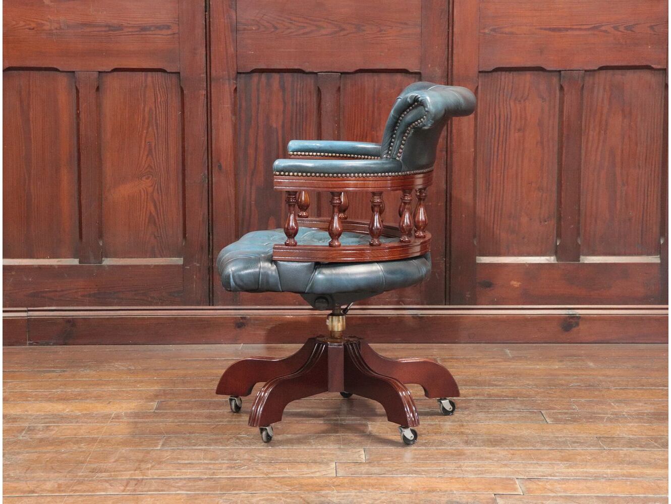 英国輸入アンティークチェスターフィールドチェア チェスターフィールドデスクチェア | アンティーク家具,椅子・チェア