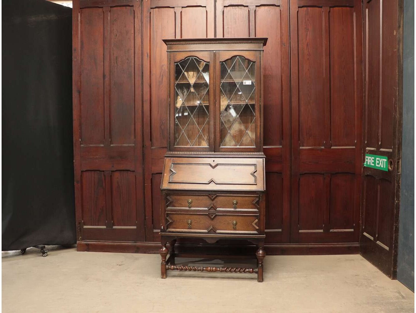 85532★英国 アンティーク ブックビューロ デスク ビューロー ブックケース ☆在庫一掃セール☆送料無料☆ イギリス アンティーク家具 ビューロー