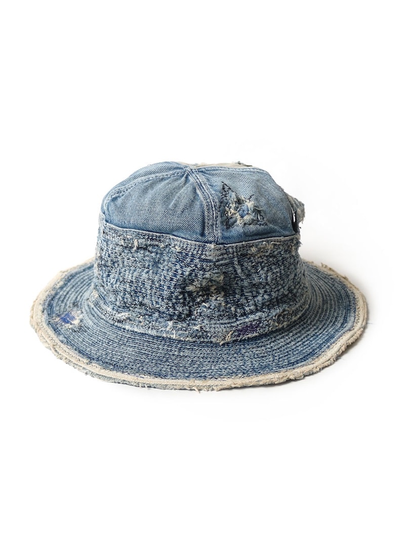 キャピタル ブッシュハット デニム ハット KAPITAL(キャピタル) / 11.5ozデニム 老人と海HAT (クラッシュ