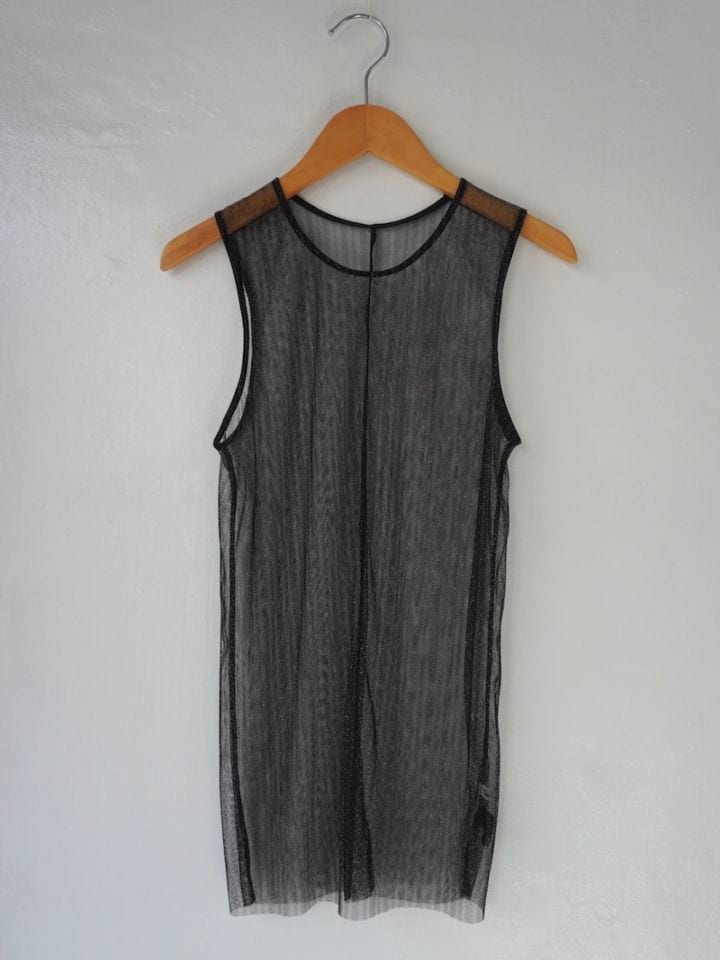 TanC TOKYO(タンクトウキョウ) / SPARKLING TULLE STRIPE SKINTOP / BLACK 25SS