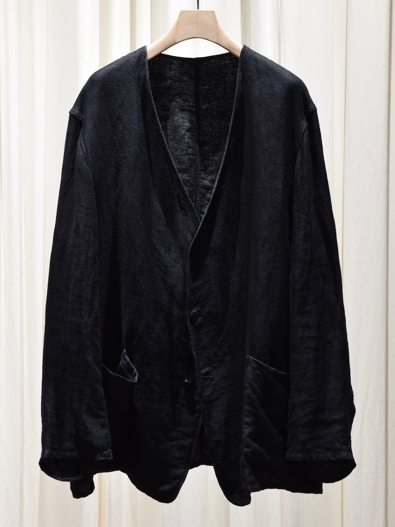 25SS COMOLI 　リネンサテン ノーカラージャケット COMOLI(コモリ) / リネンサテン ノーカラージャケット 25SS