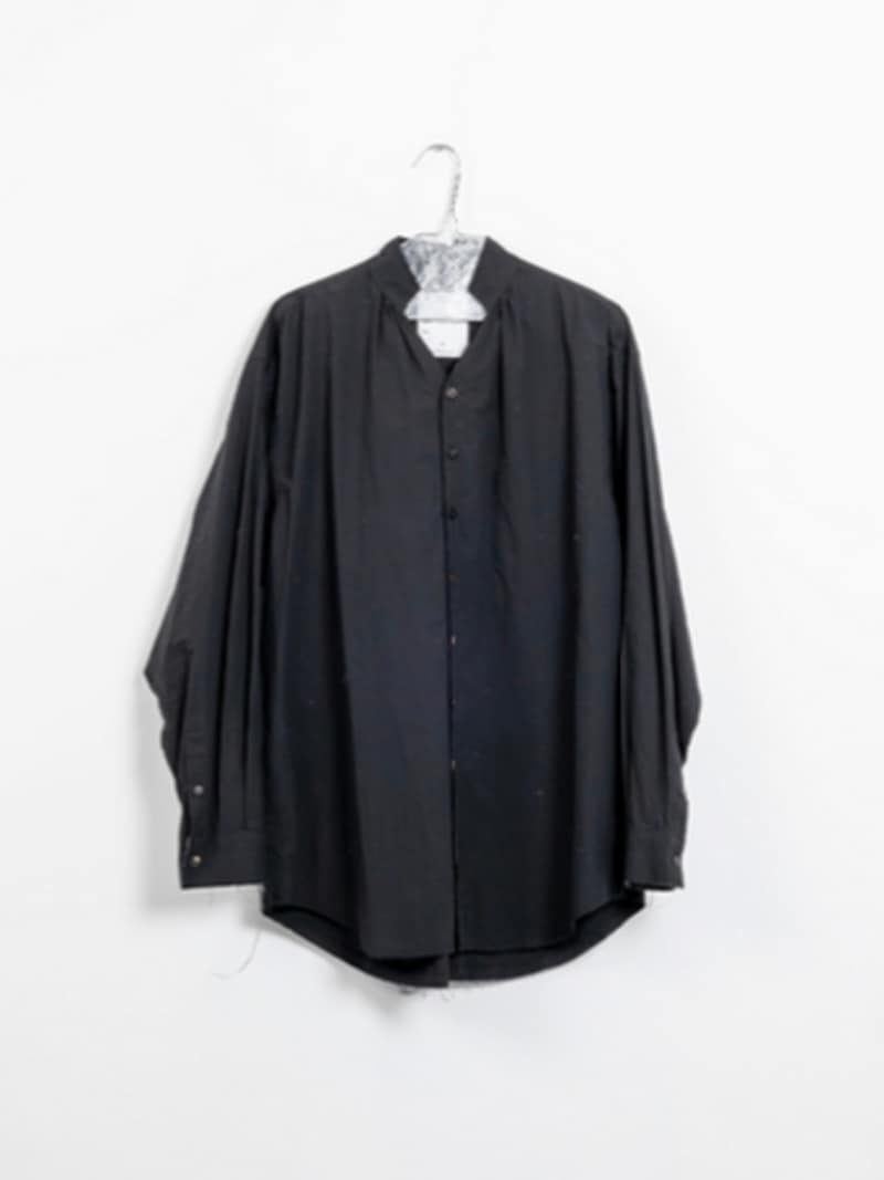 BLACKBIRD (ブラックバード) / cut off collar shirt (black) 26SS