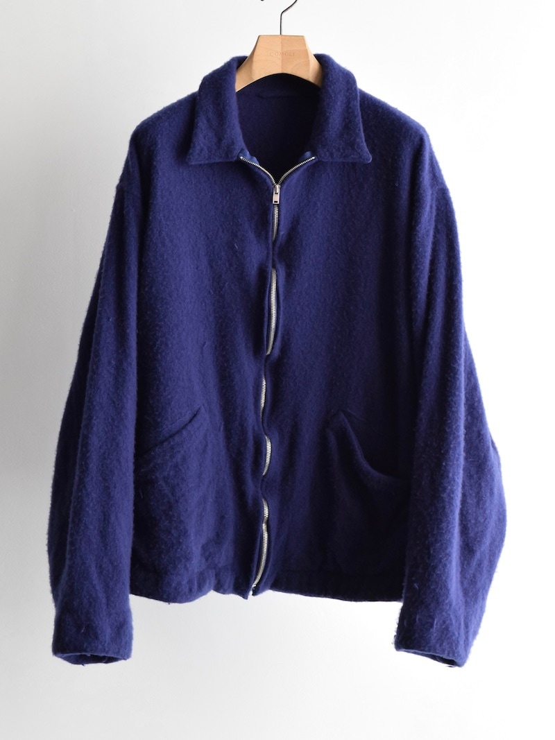 COMOLI(コモリ) / 縮絨ウール ジップショートジャケット / PURPLE BLUE