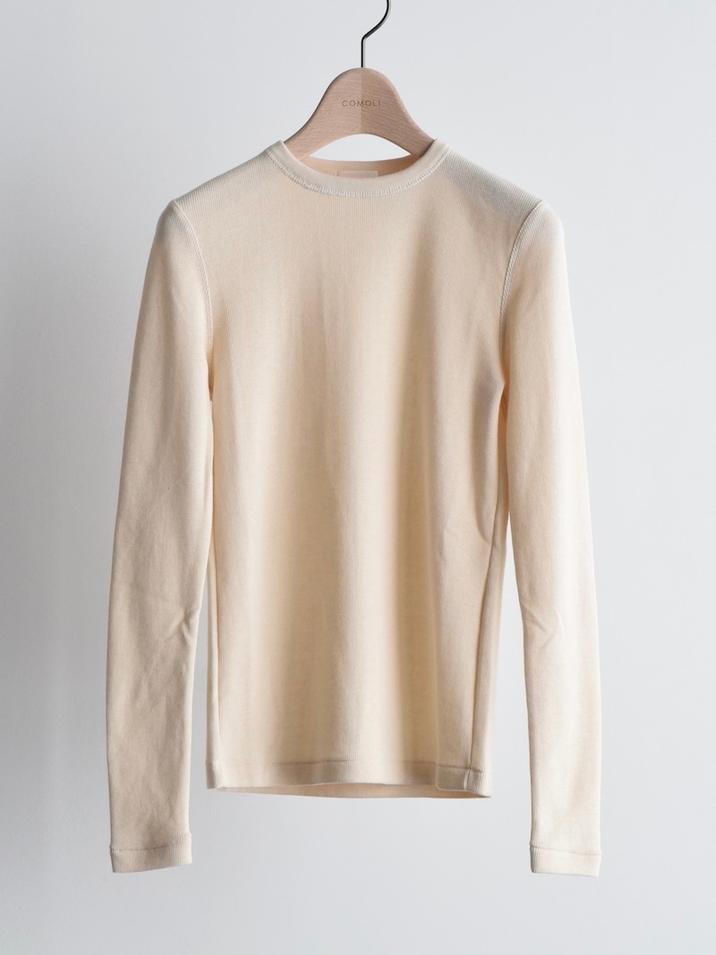 COMOLI(コモリ) / コットンカシミヤ 長袖クルー / ECRU 25AW