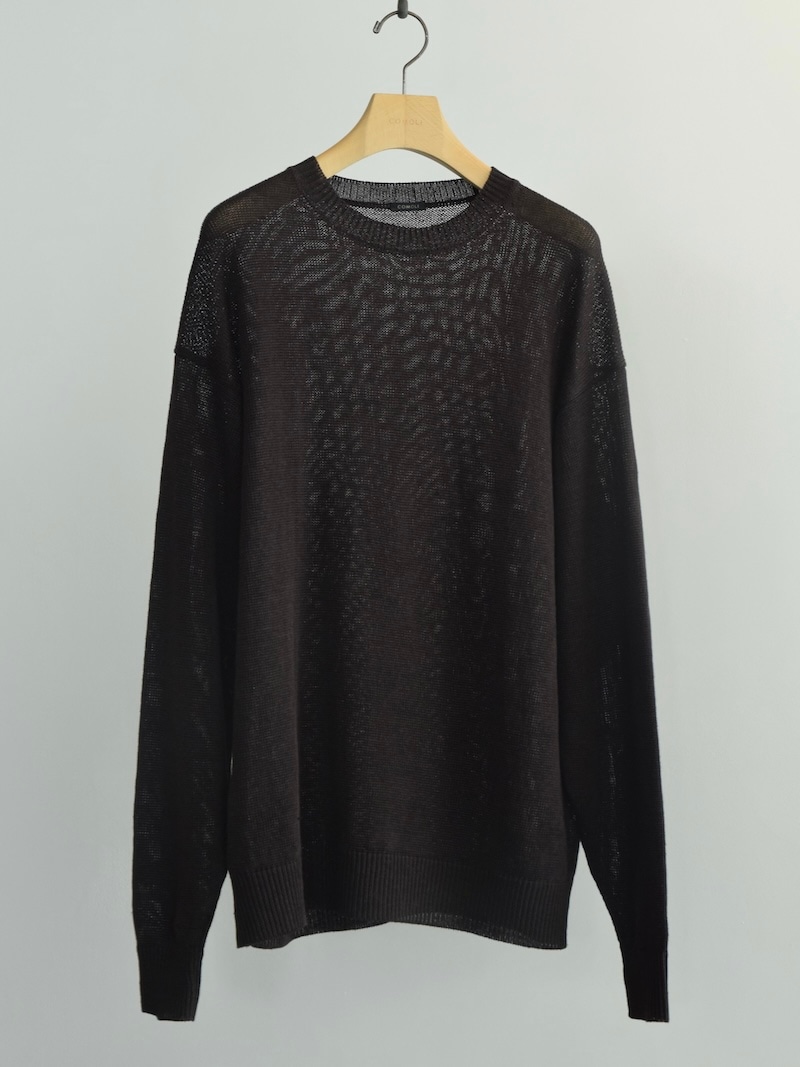 COMOLI（コモリ） リネンクルーネックニット 26SS サイズ3 BLACK COMOLI(コモリ) / リネン クルーネックニット / BROWN 26SS | 商品一覧