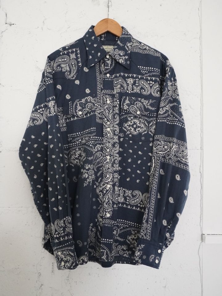 KAPITAL(キャピタル) / ビエラバンダナ柄 ハスキーウエスタンシャツ / ネイビー / 25AW