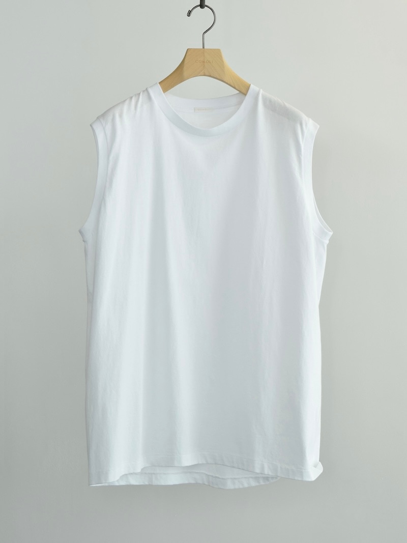 COMOLI(コモリ) / コットンジャージ ノースリーブ / WHITE 26SS