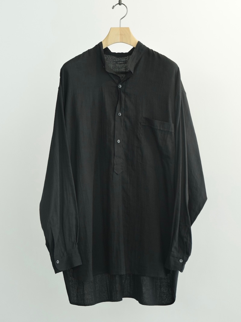 COMOLI(コモリ) / モスリン プルオーバーシャツ / BLACK 26SS | 商品