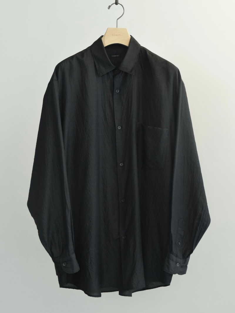 コモリシャツ　26SS サイズ2 COMOLI(コモリ) / ウールシルク コモリシャツ / CHARCOAL 26SS | 商品